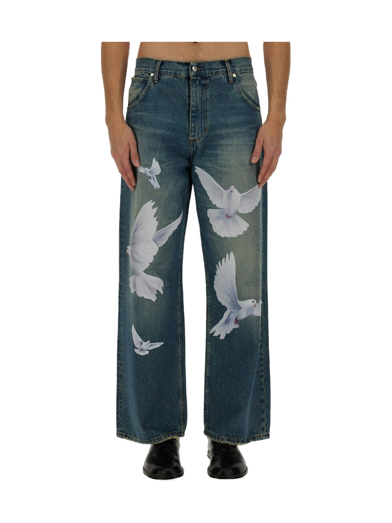 3.PARADIS Freedom Jeans with Dove Print
