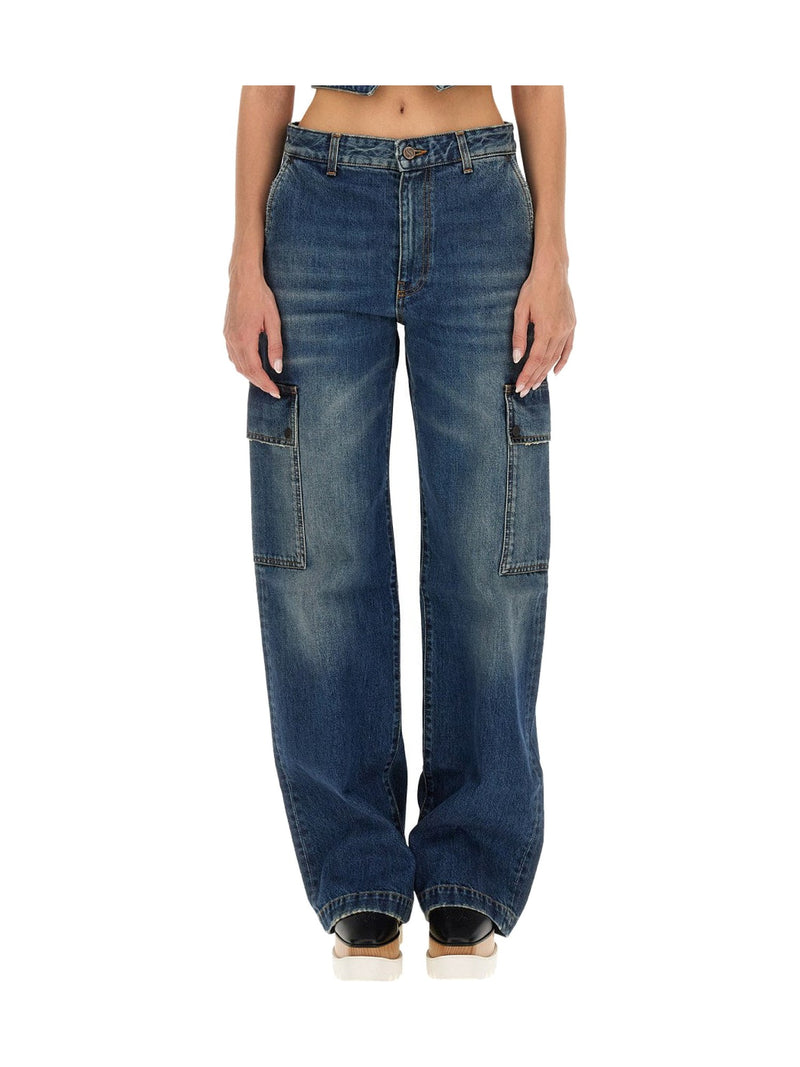 Stella McCartney Cargo Jeans in Vintage Blue