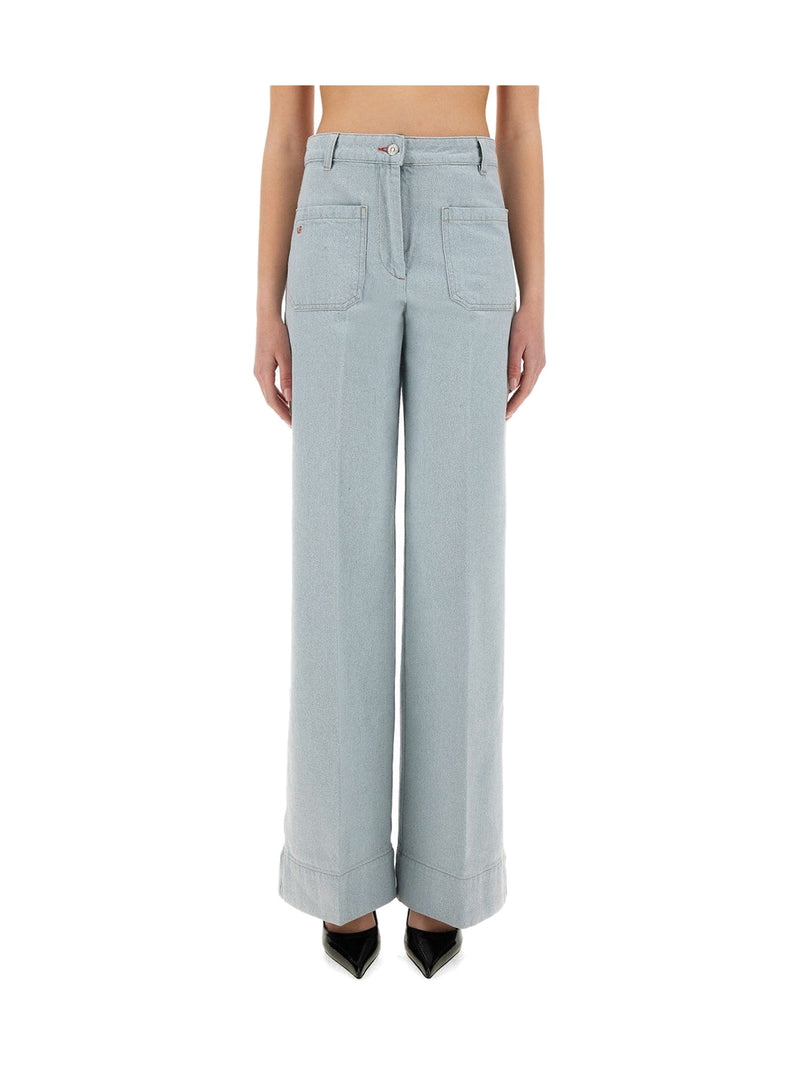 Victoria Beckham Alina Wide Jeans in Baby Blue
