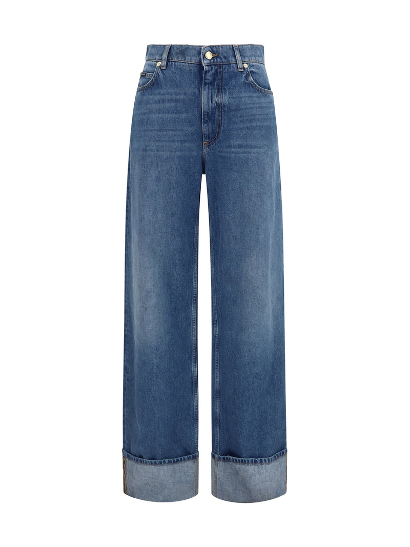 Dolce & Gabbana Low-Rise Straight Jeans with Turn-Ups