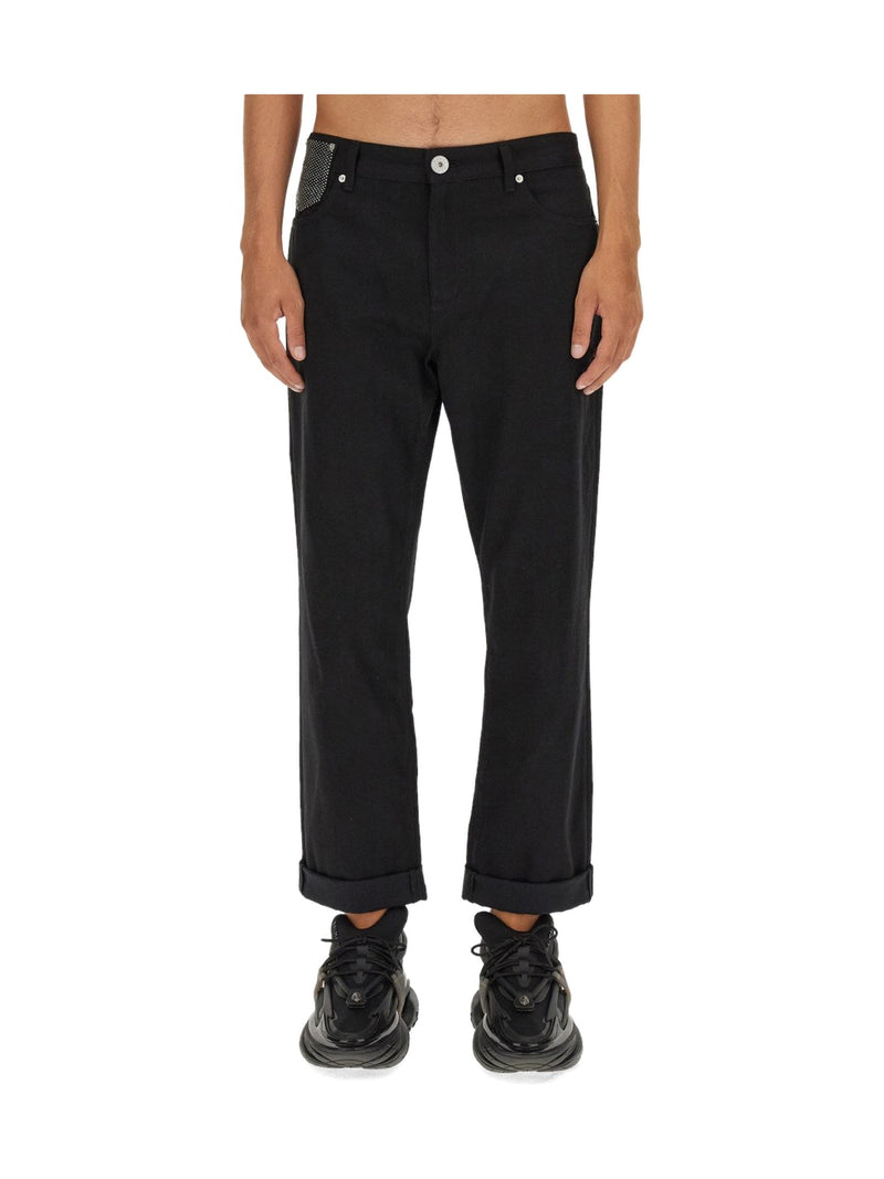 Balmain Black Jeans with Turn-Ups