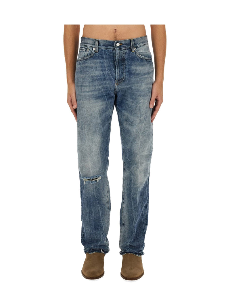 Department 5 Straight Jeans with Ripped Knee