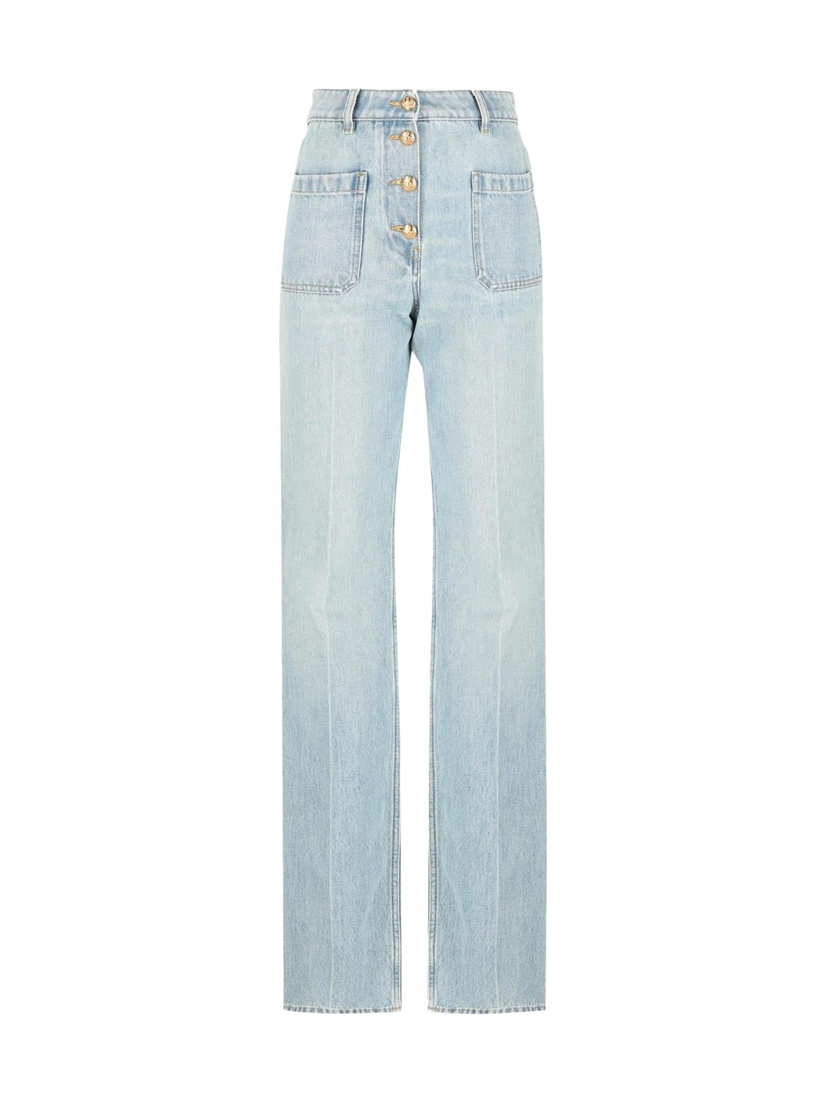 Valentino Button-Fly Jeans with Gold Buttons