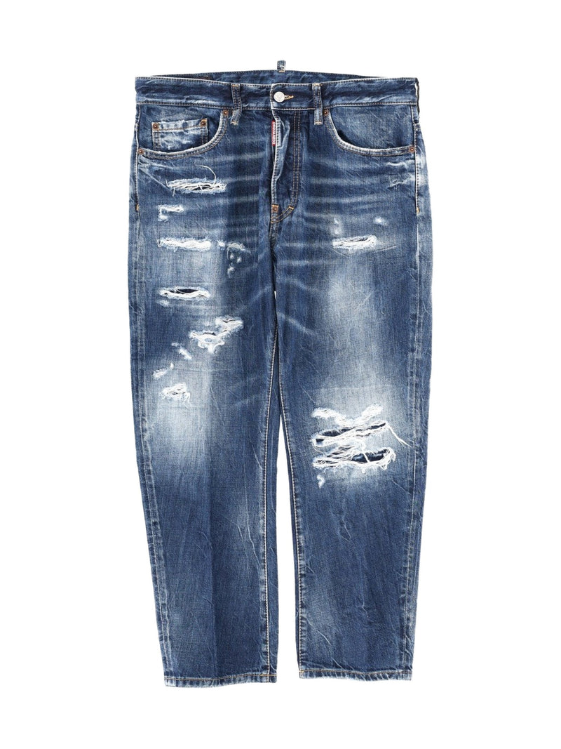 DSQUARED2 Destroyed Jeans in Mid Blue