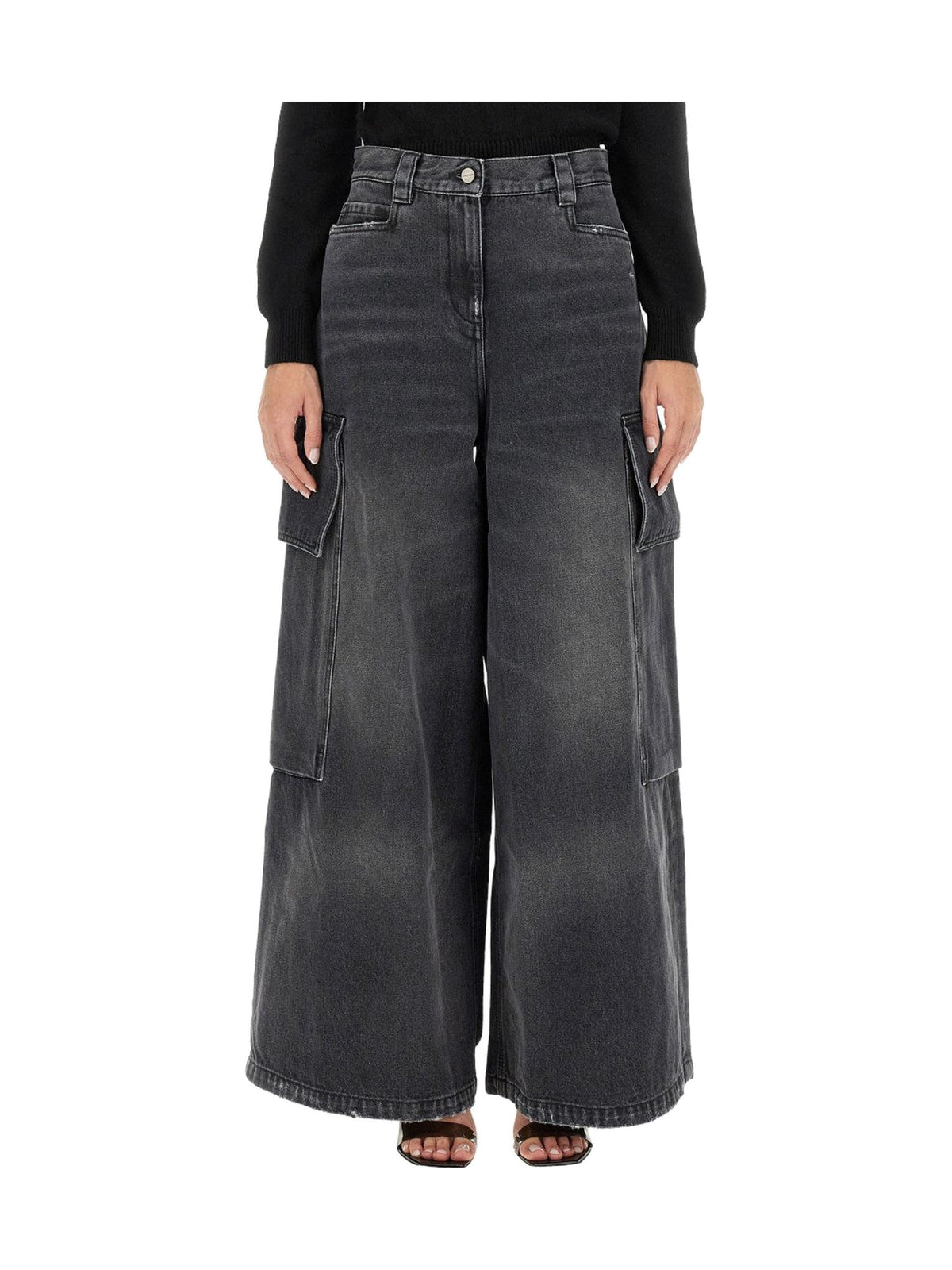 Palm Angels Wide Parachute Jeans in Washed Grey