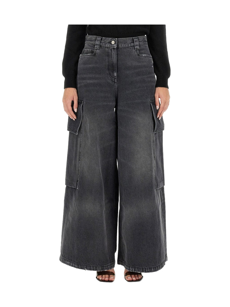 Palm Angels Wide Parachute Jeans in Washed Grey