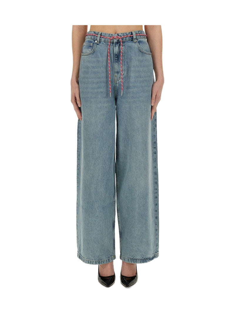 Moschino Wide Jeans with Drawstring Belt