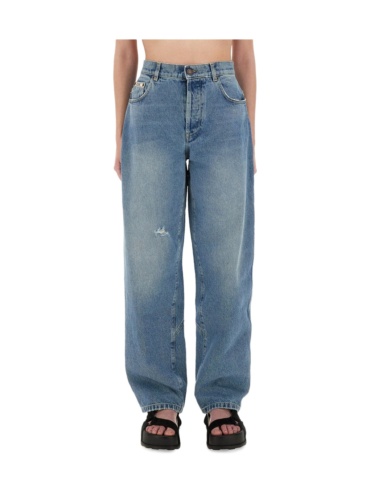 Moschino Wide-Leg Jeans in Mid Blue
