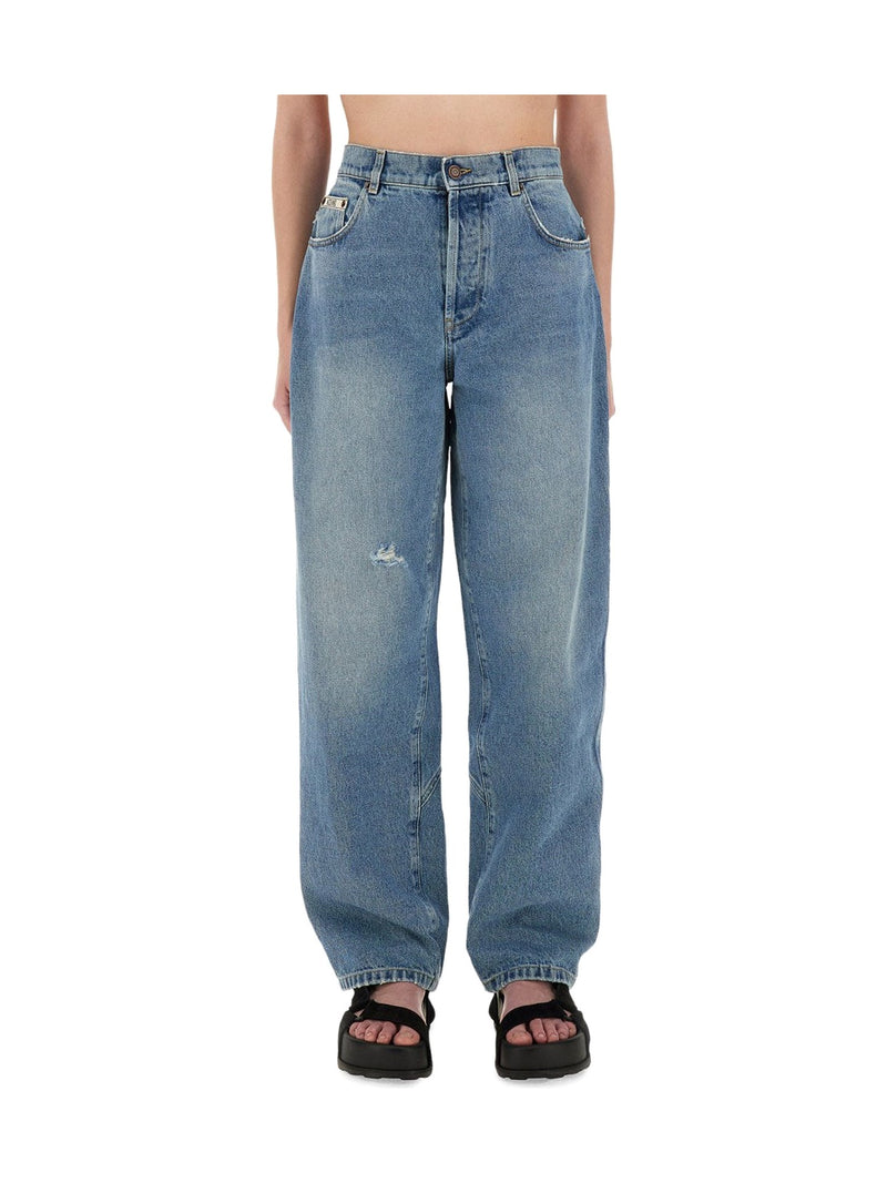 Moschino Wide-Leg Jeans in Mid Blue
