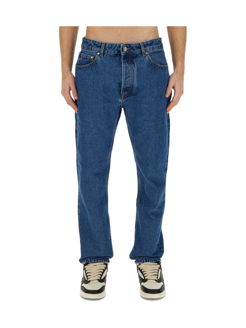 Palm Angels Classic Straight Jeans in Mid Blue