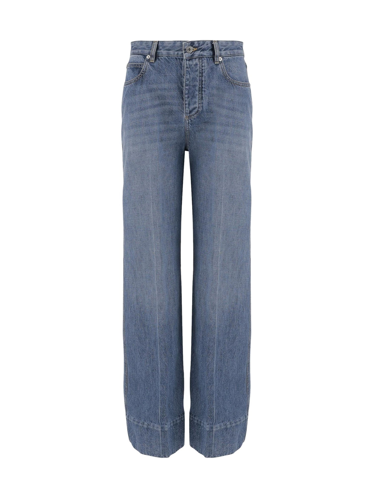 Bottega Veneta Wide Jeans with Intrecciato Patch