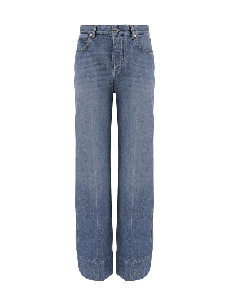 Bottega Veneta Wide Jeans with Intrecciato Patch