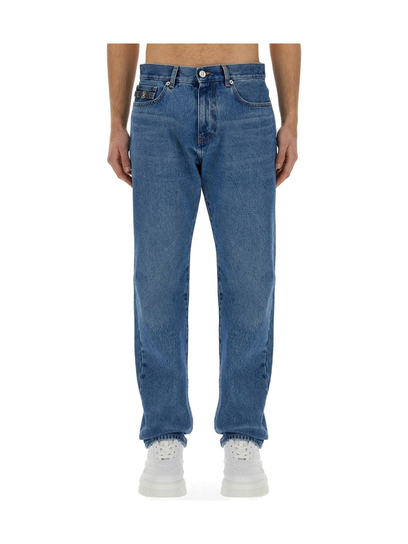 Versace Regular Fit Jeans in Mid Blue