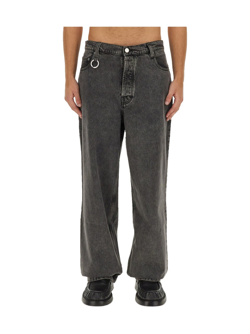 Études Studio Wide Leg Jeans in Washed Black