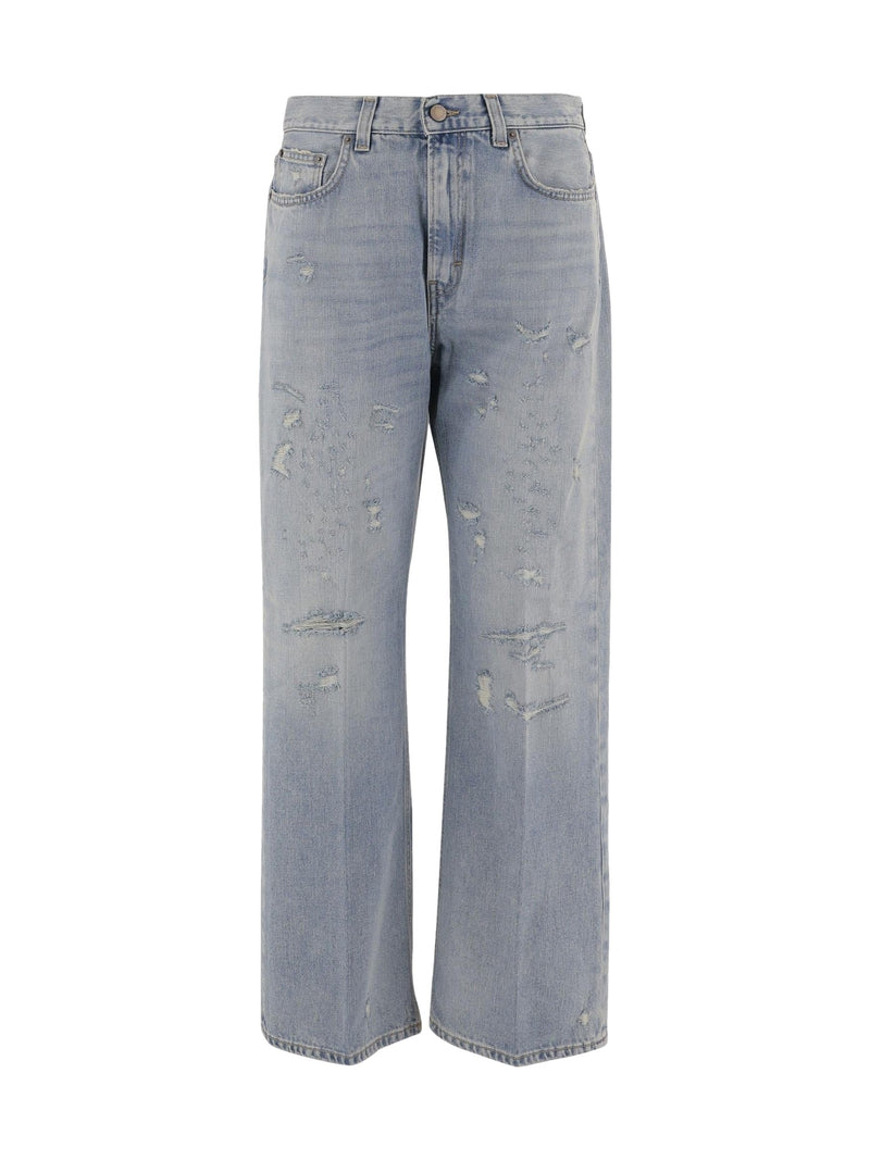 Haikure Distressed Wide Jeans in Light Blue