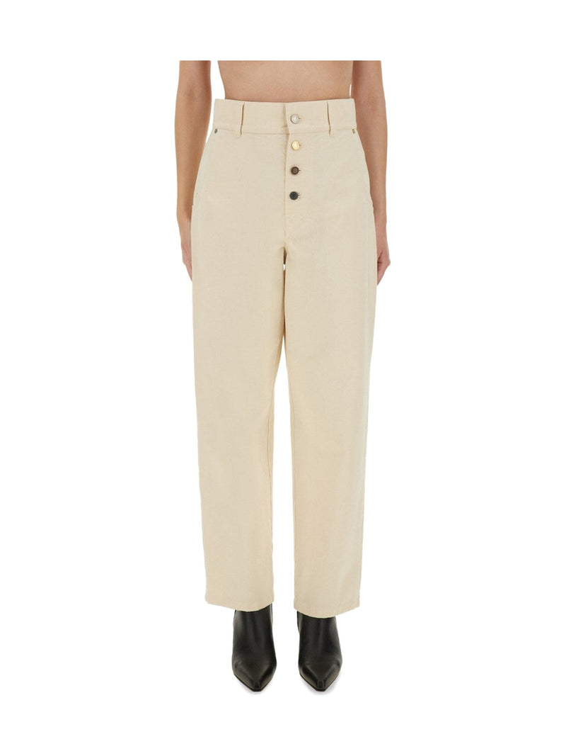 Moschino Straight Jeans with Button Fly in Cream