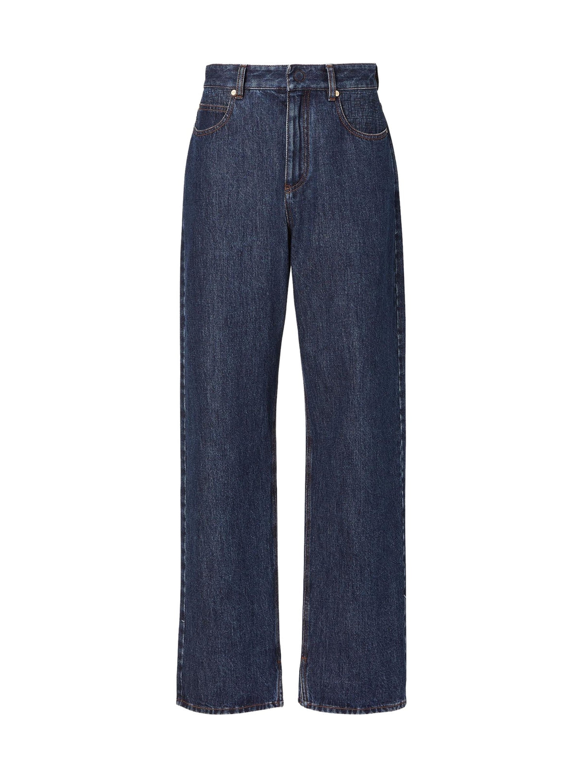 FENDI Wide Straight Jeans in Dark Rinse