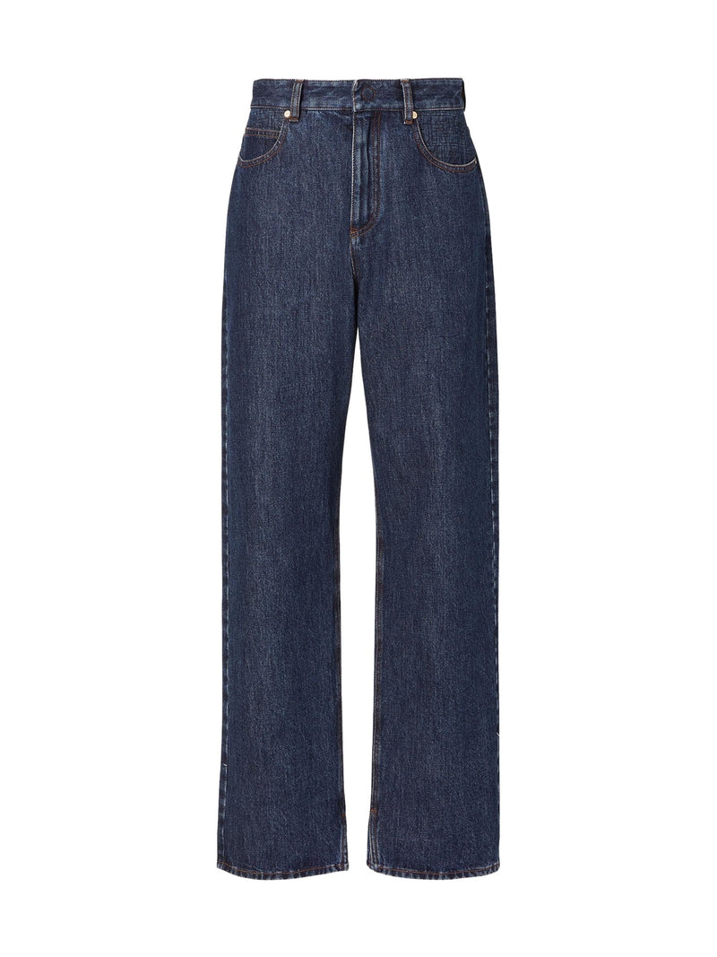 FENDI Wide Straight Jeans in Dark Rinse