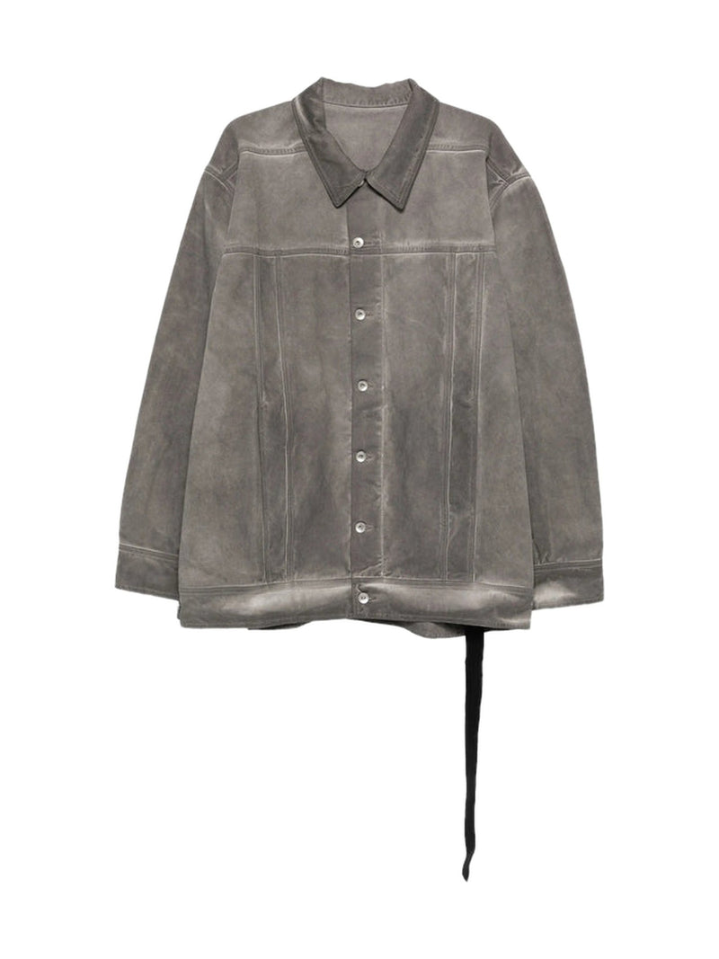 Rick Owens DRKSHDW Denim Jacket in Faded Dust Grey