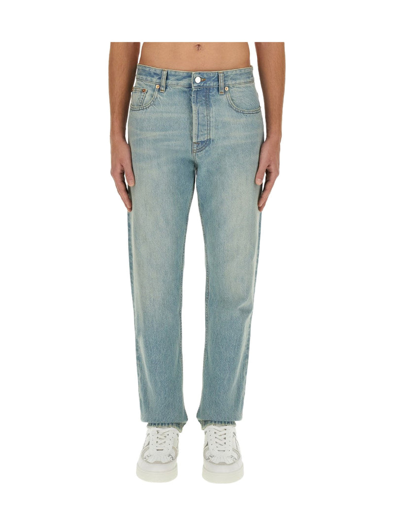 Valentino Straight Jeans in Vintage Green-Blue