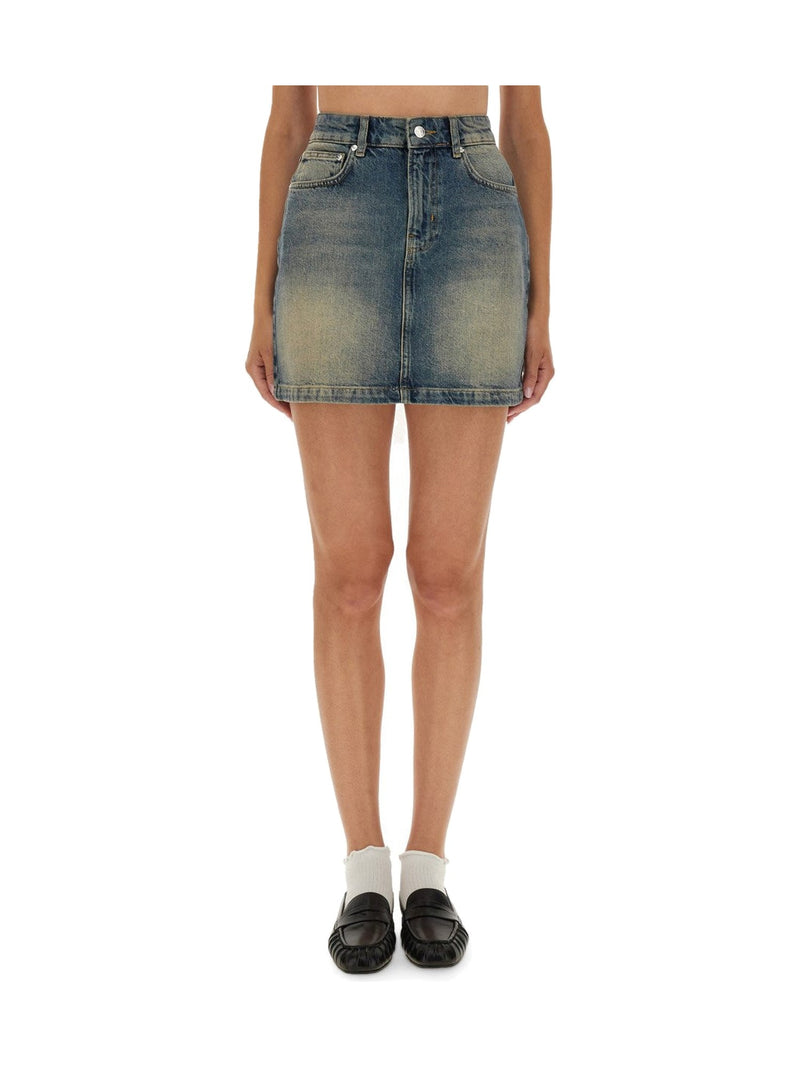 Moschino Denim Mini Skirt in Vintage Wash