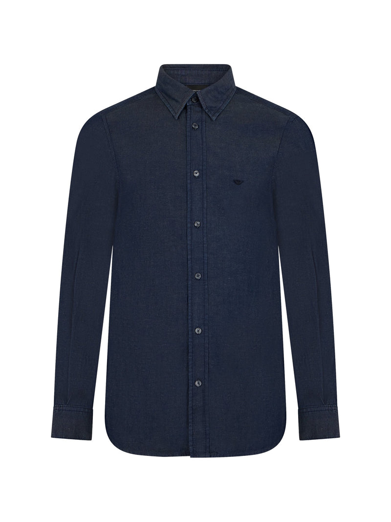 Emporio Armani Denim Shirt in Deep Blue