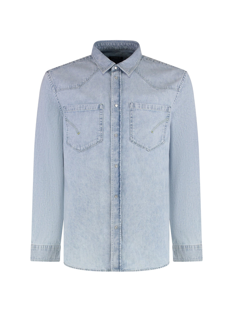 DONDUP Western Denim Shirt in Light Blue