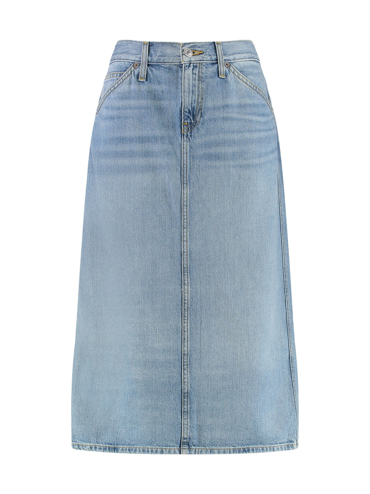 RE/DONE Long Denim Skirt in Light Blue