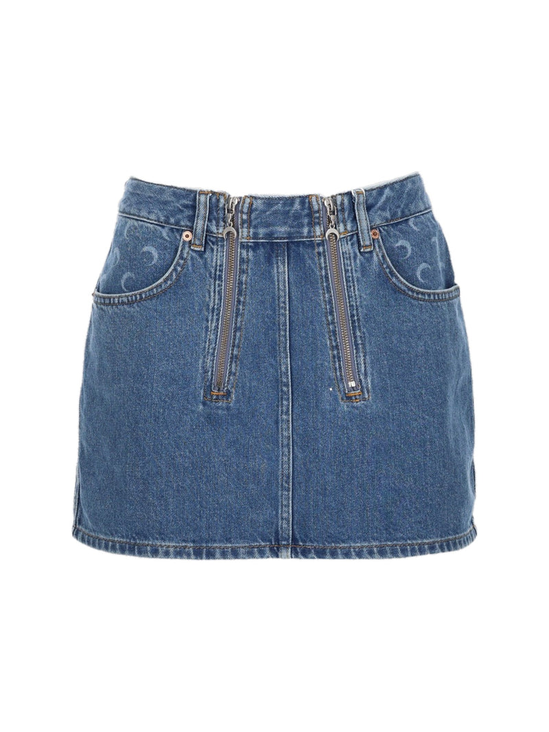 Marine Serre Moon Mini Skirt with Zips