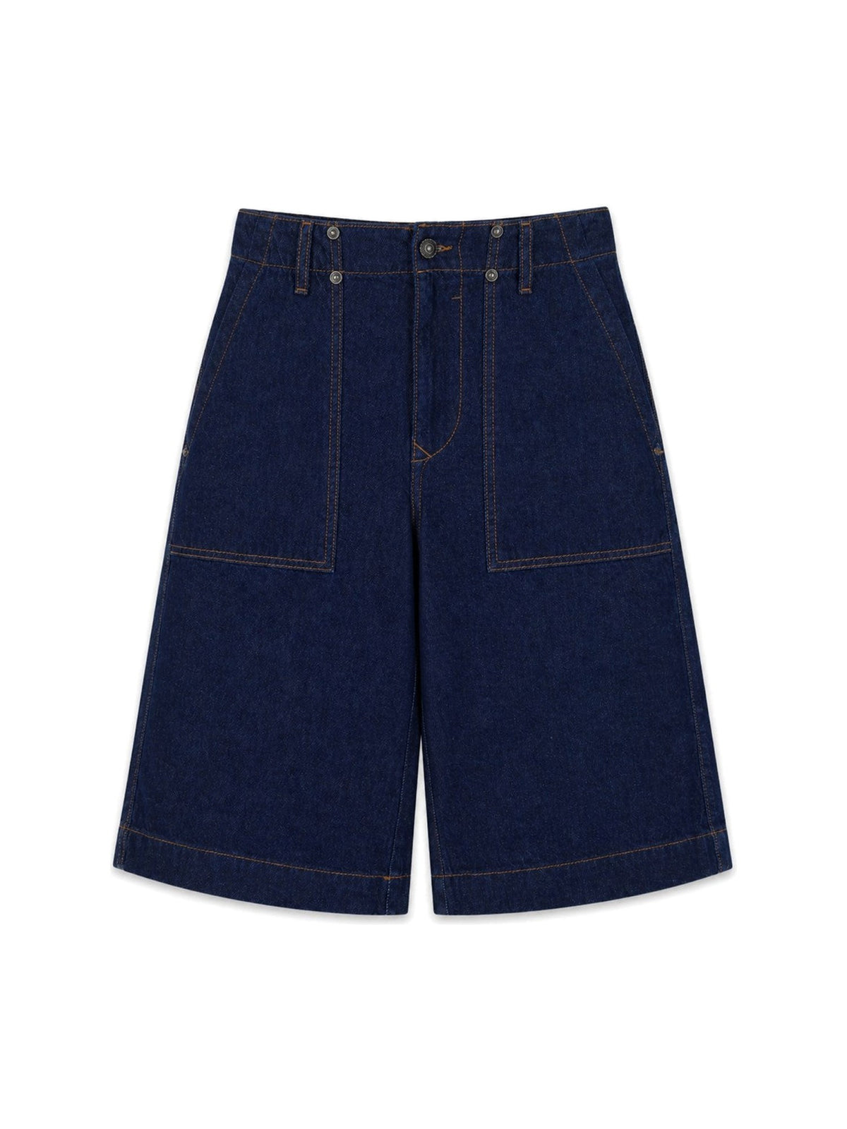 Versace Jeans Couture Wide Denim Shorts in Dark Rinse