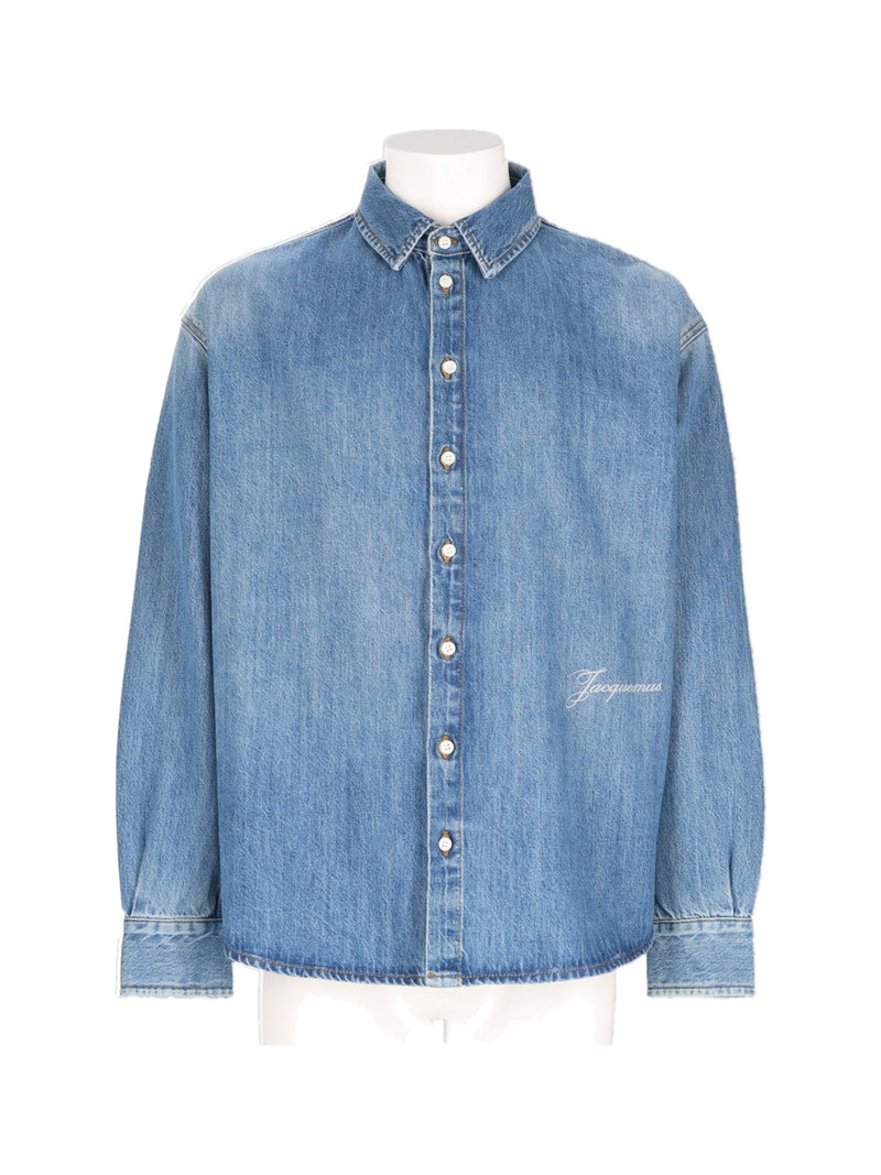 Jacquemus Denim Shirt with Script Logo