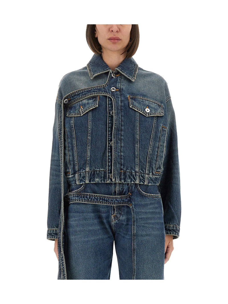 Jean Paul Gaultier Oversized Denim Jacket with Waistband Hem