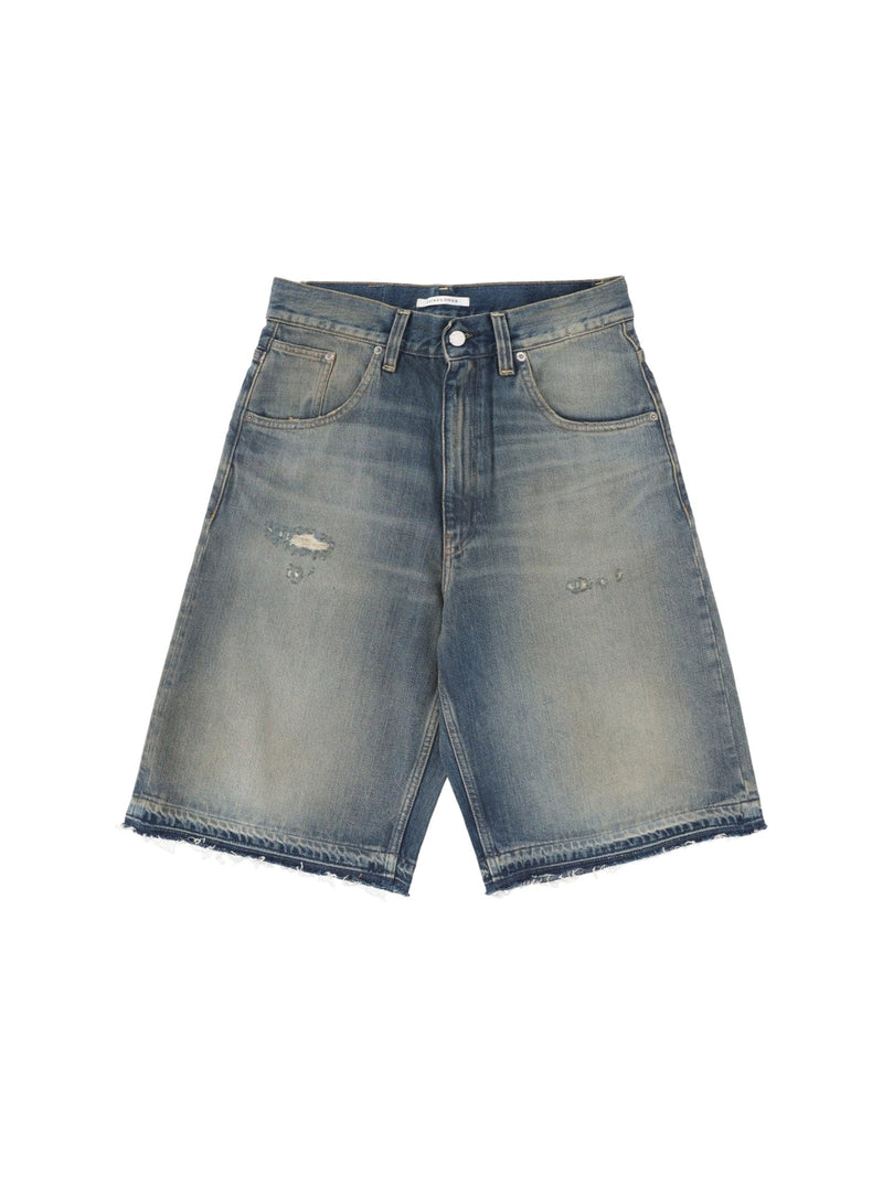 Sunflower Wide Raw-Hem Denim Shorts