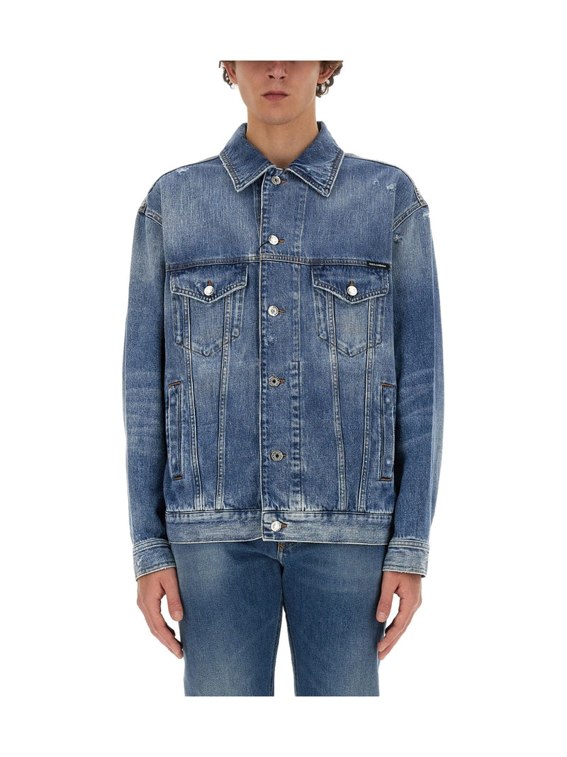 Dolce & Gabbana Oversized Denim Shirt in Vintage Blue