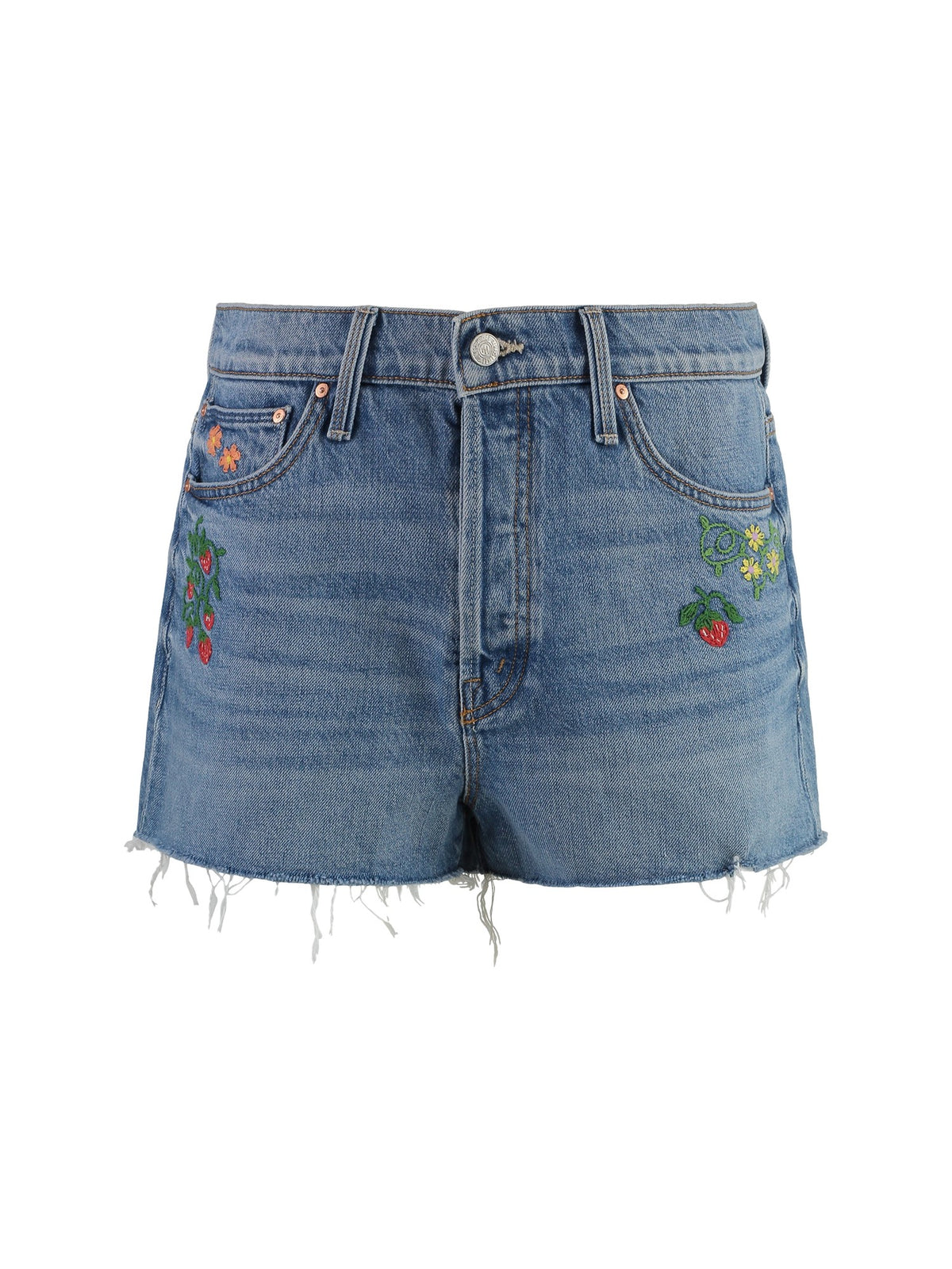 MOTHER Ditcher Shorts with Fruit Embroidery