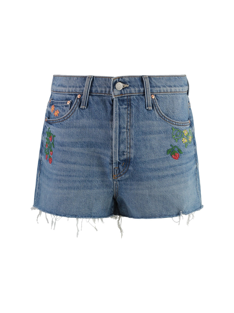 MOTHER Ditcher Shorts with Fruit Embroidery