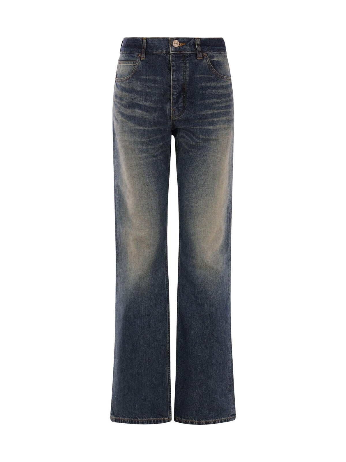 Balenciaga Low-Rise Straight Jeans in Dark Vintage