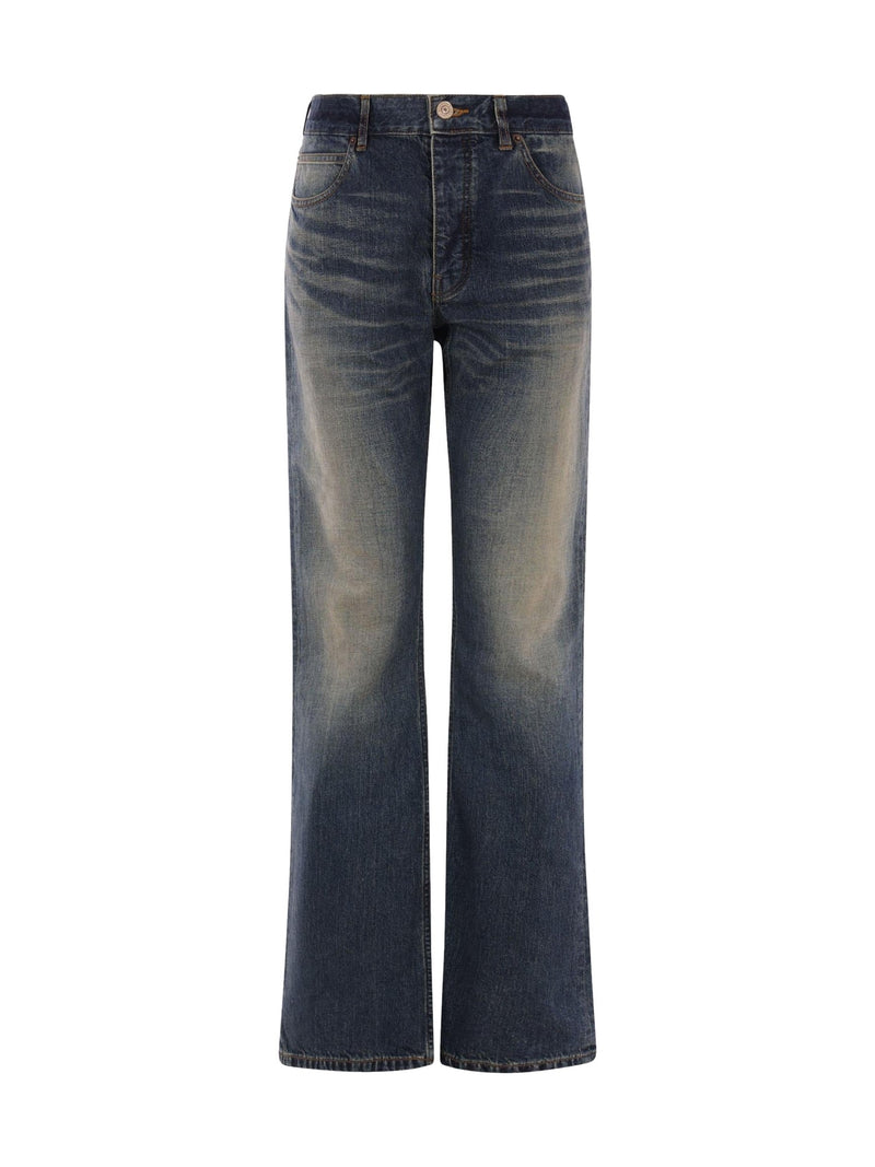 Balenciaga Low-Rise Straight Jeans in Dark Vintage
