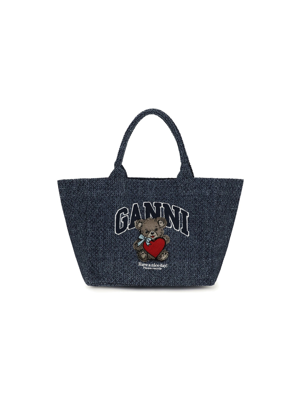 GANNI Logo Denim Tote Bag