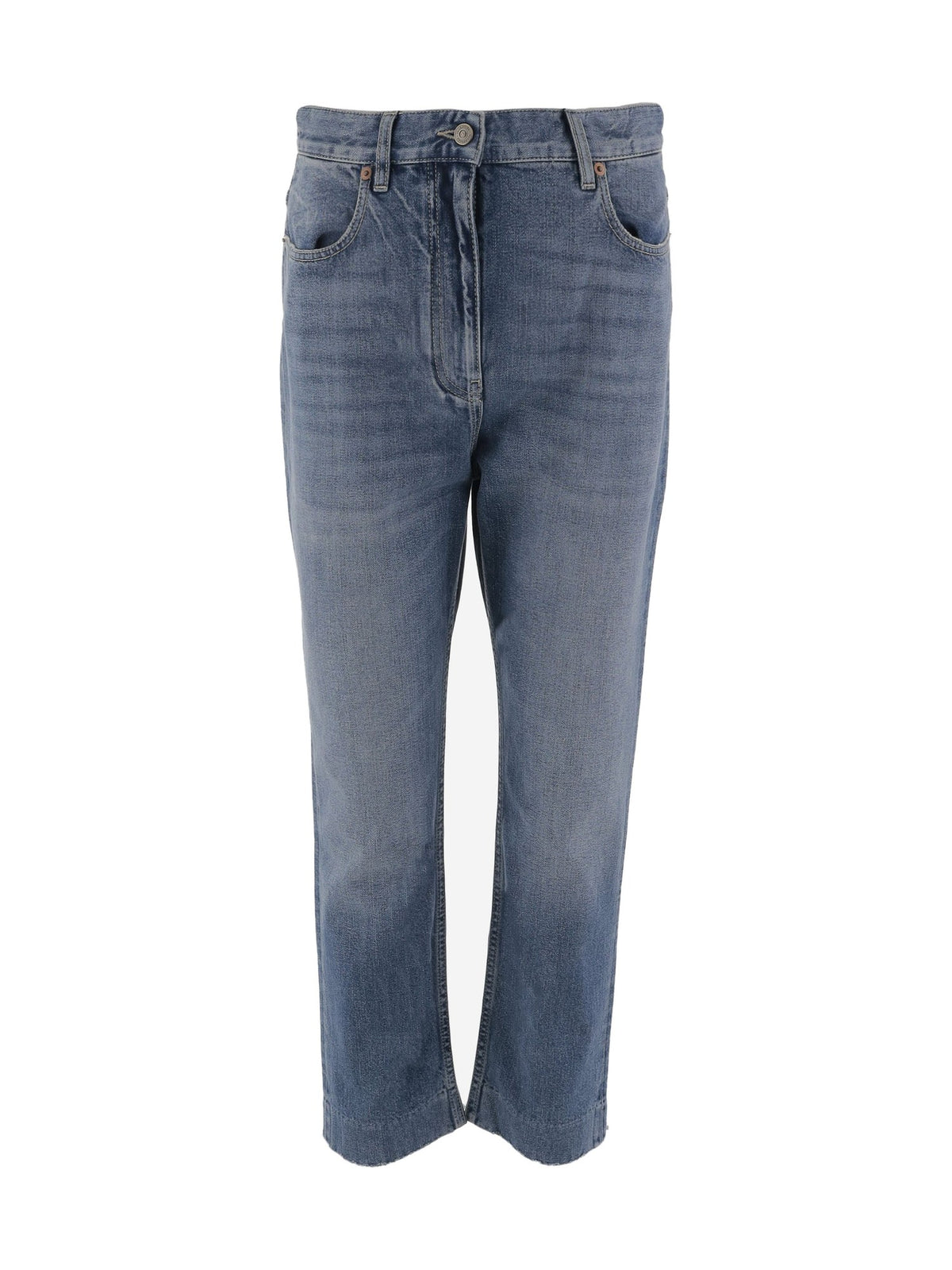 Valentino Straight Jeans in Washed Grey-Blue