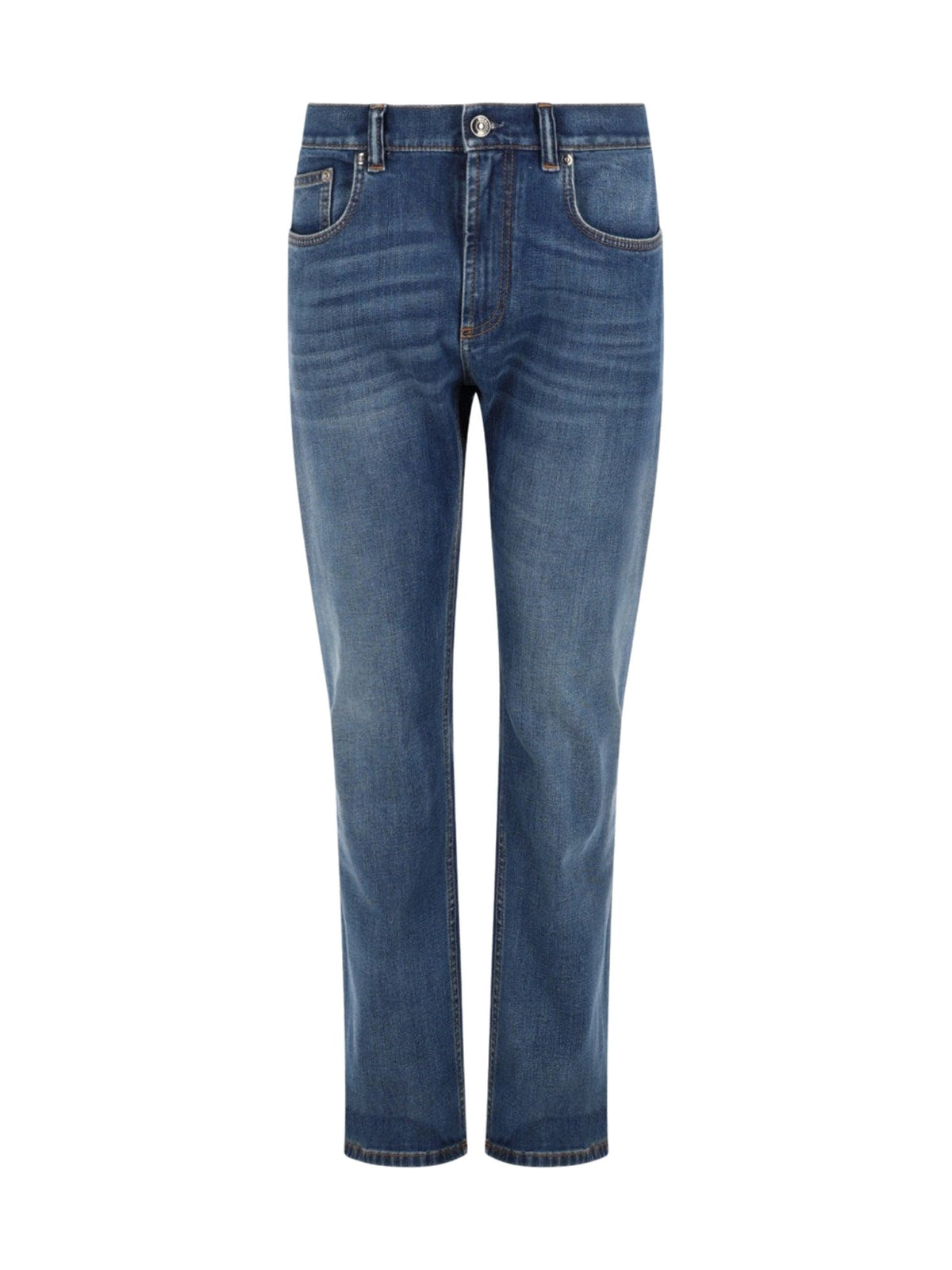 Versace Slim Straight Jeans in Mid Blue