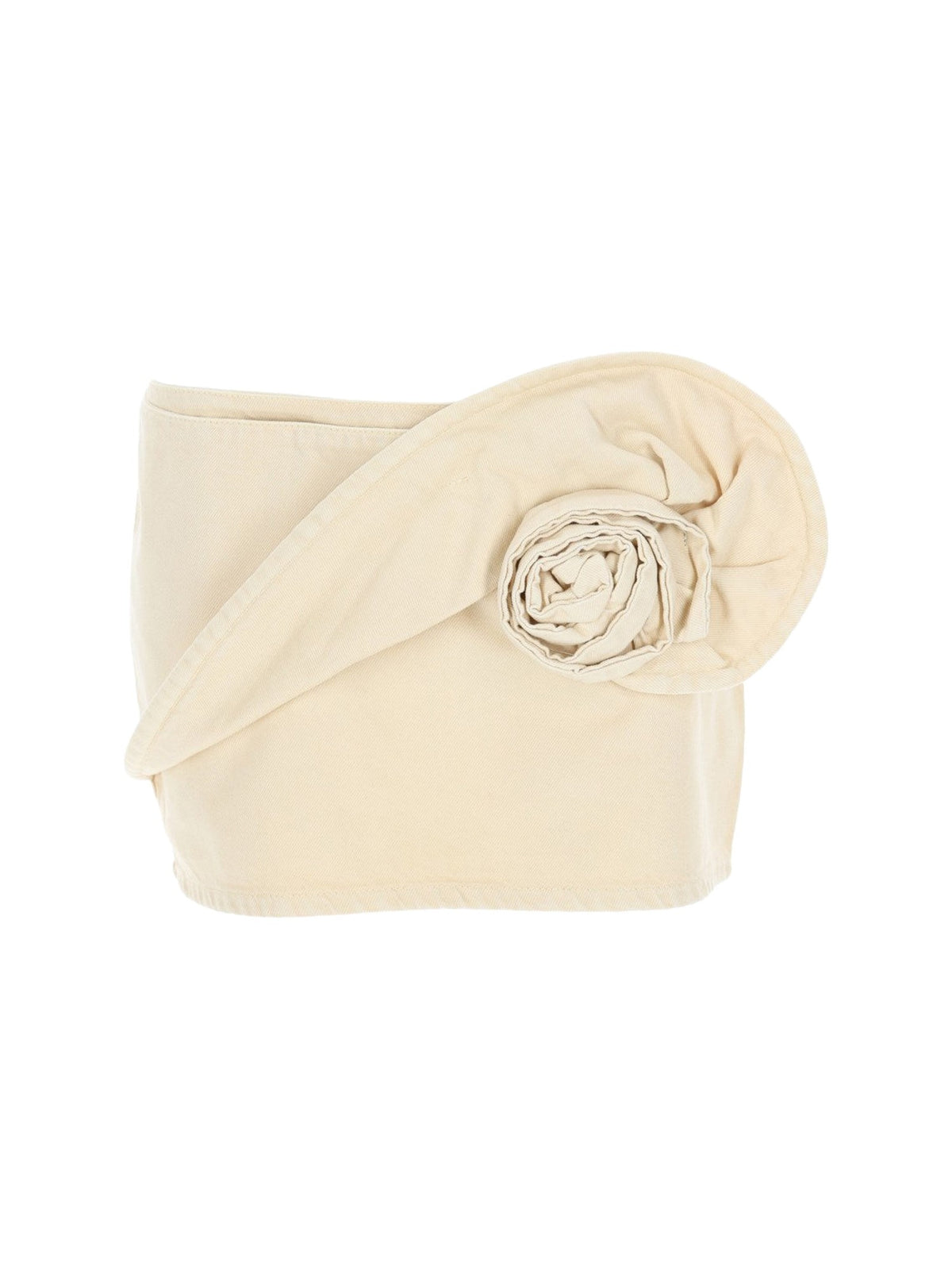 Magda Butrym Rose Wrap Mini Skirt in Beige Denim