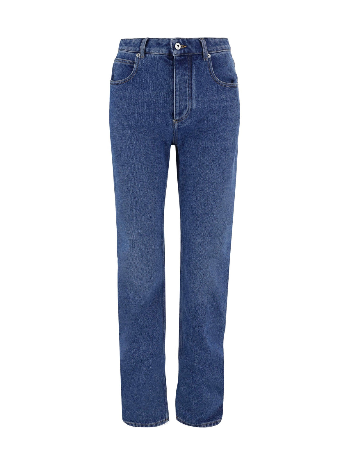 Bottega Veneta Straight Jeans with Leather Patches