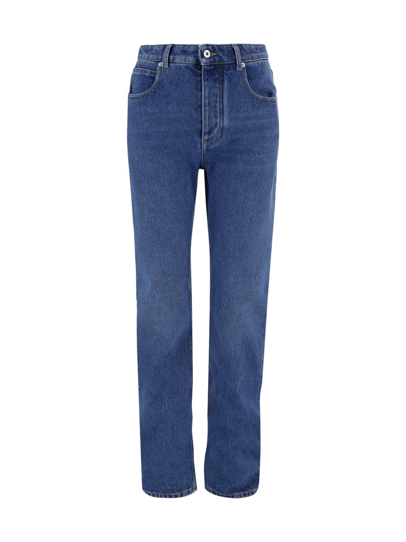 Bottega Veneta Straight Jeans with Leather Patches