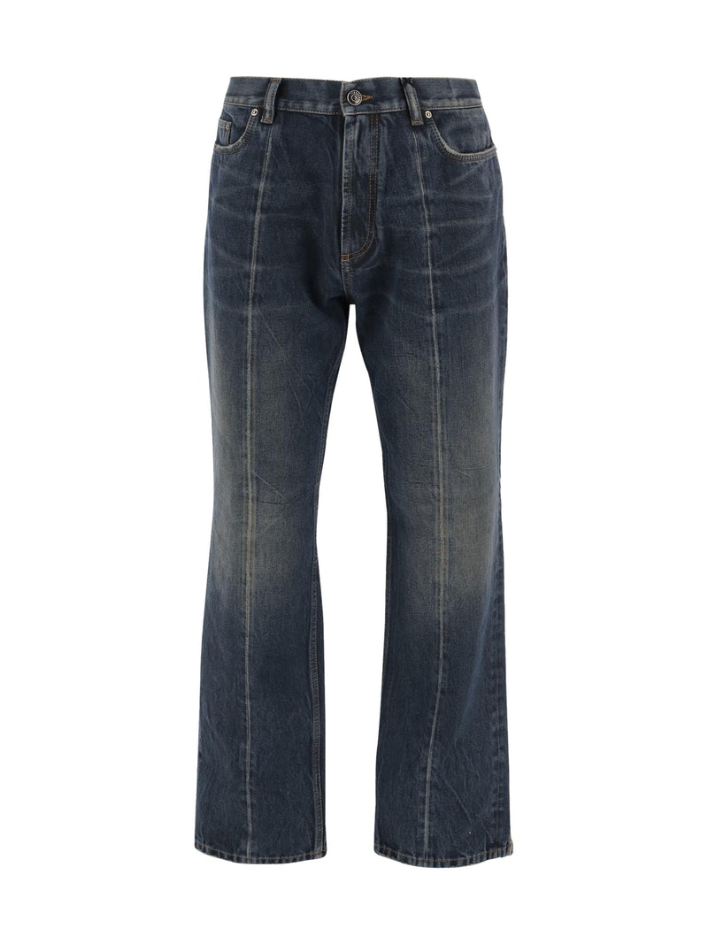 Versace Creased Jeans in Dark Vintage Denim