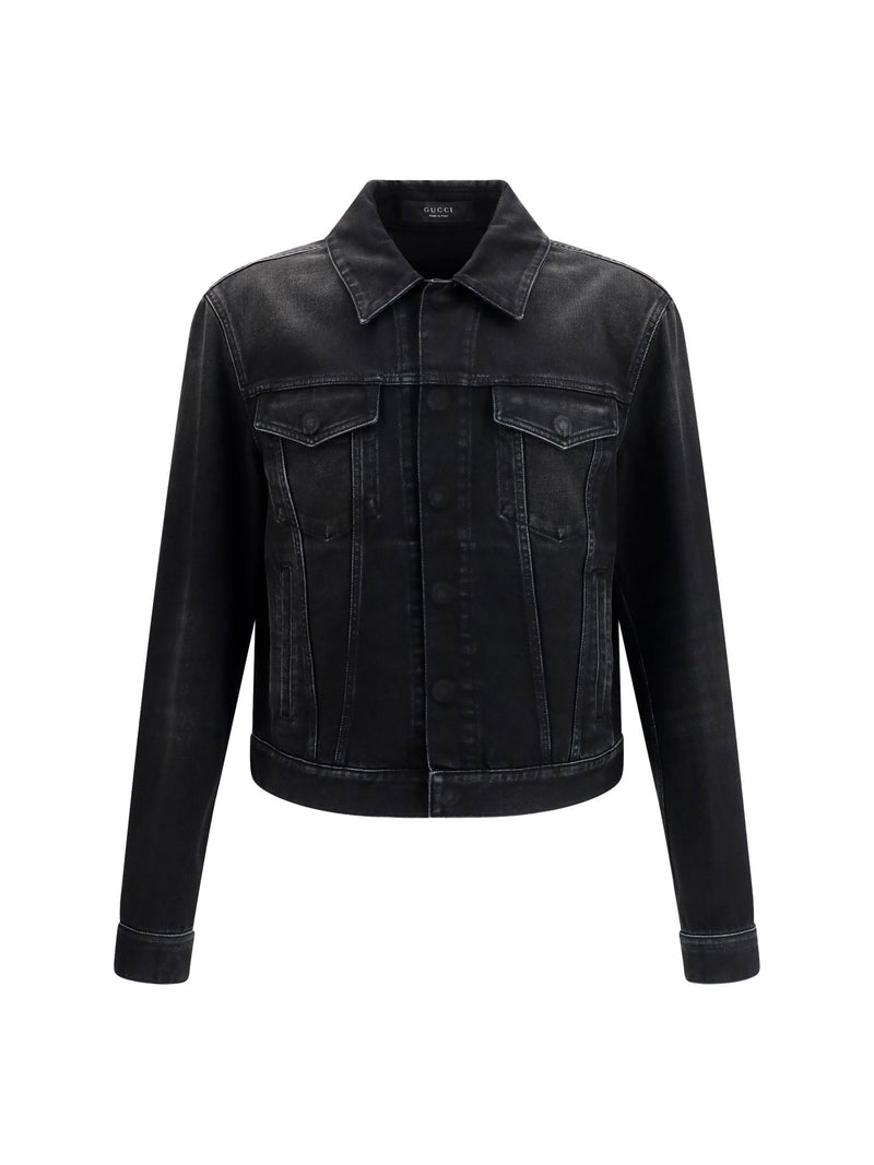 Gucci GG Jacquard Denim Jacket in Black