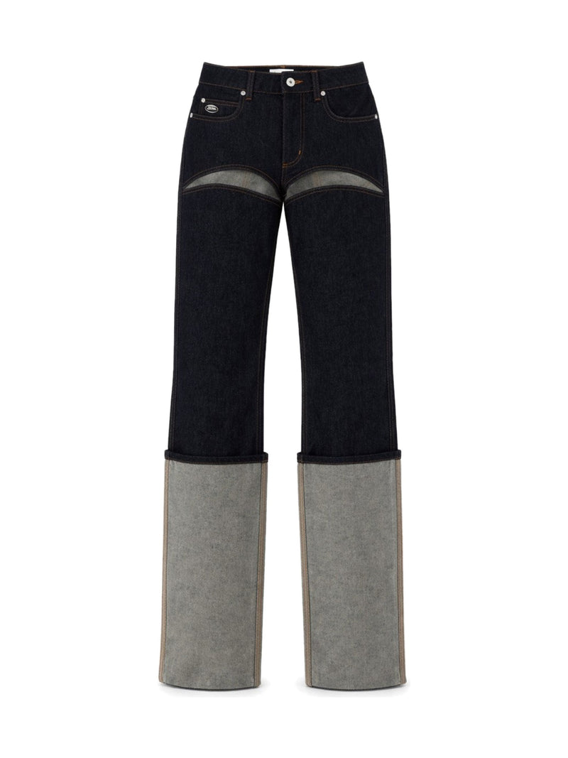 Jean Paul Gaultier Cut-Out Jeans with Grey Lower Legs