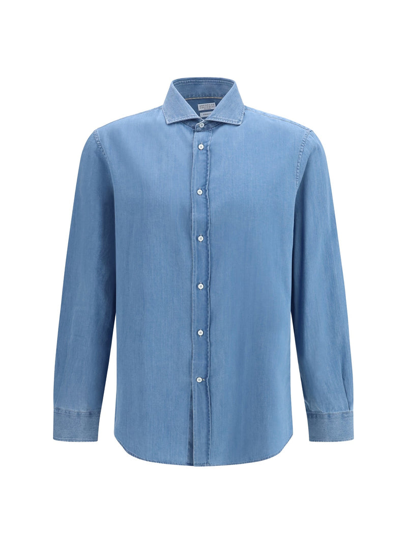 Brunello Cucinelli Denim Shirt in Very Light Blue