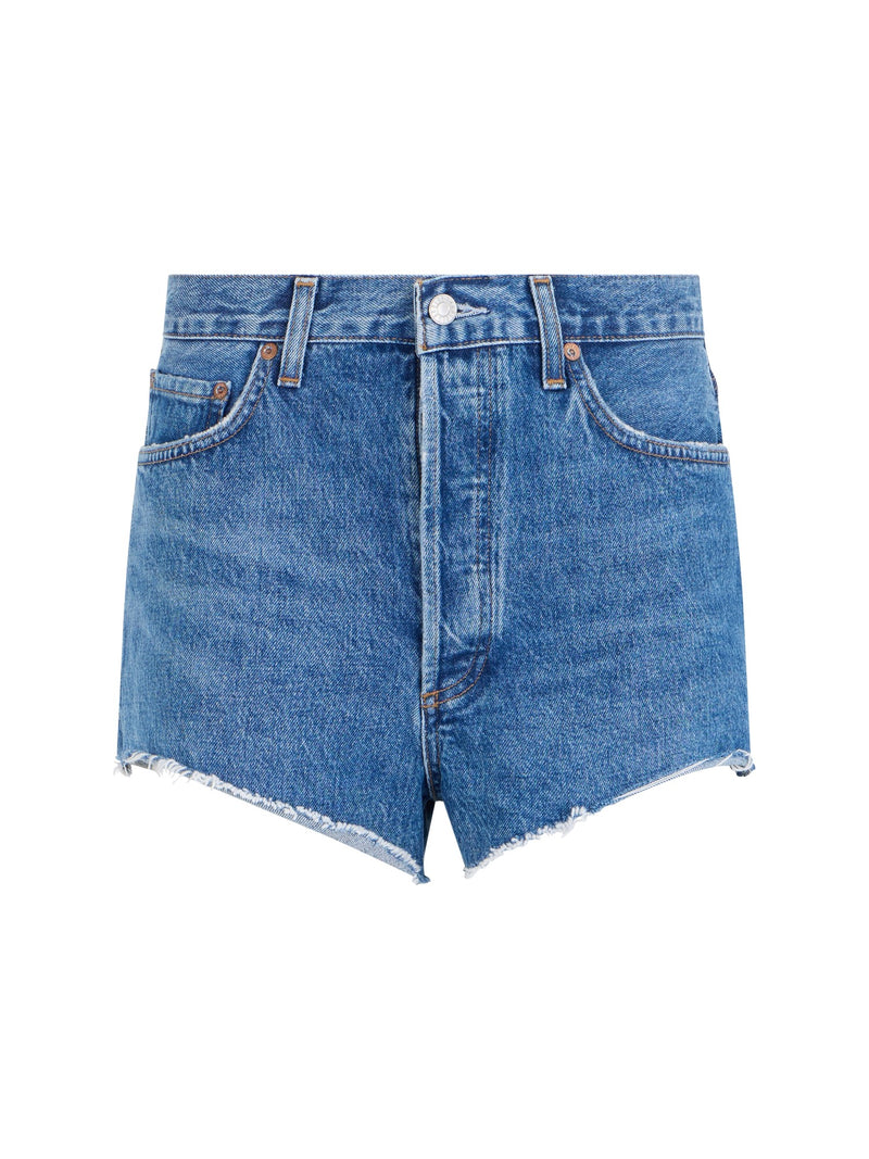 AGOLDE Frayed Denim Shorts