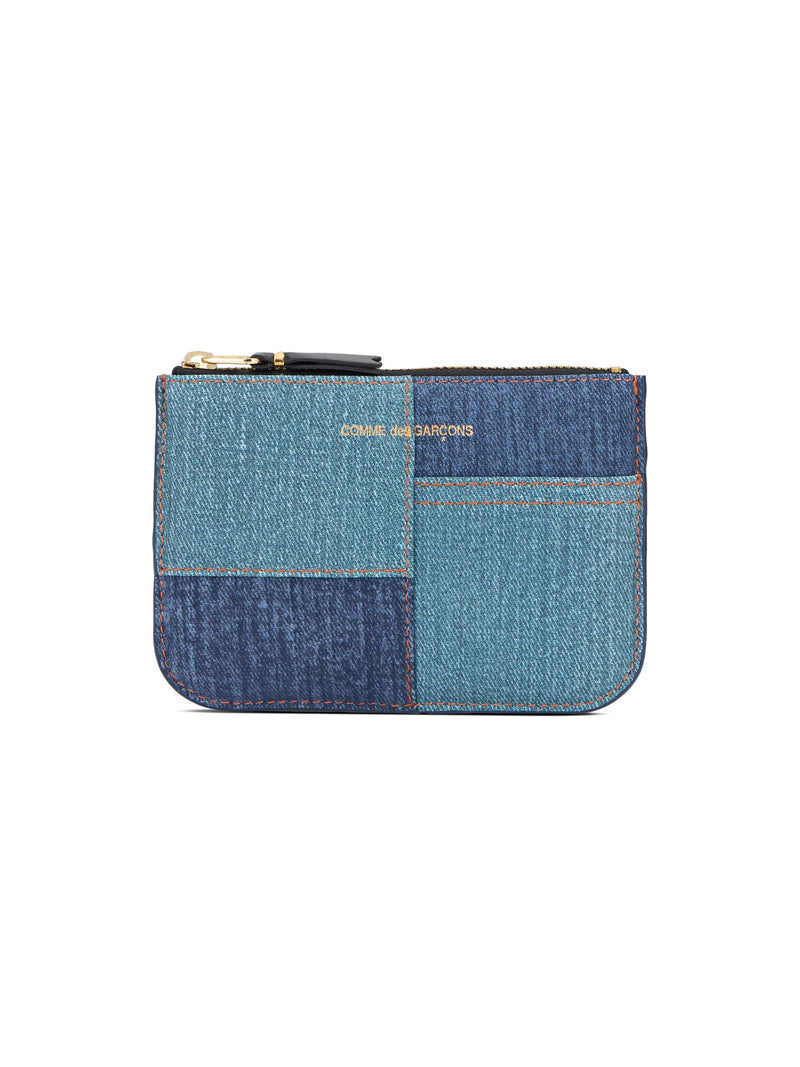 Comme Des Garçons Wallet Denim Patchwork Leather Pouch